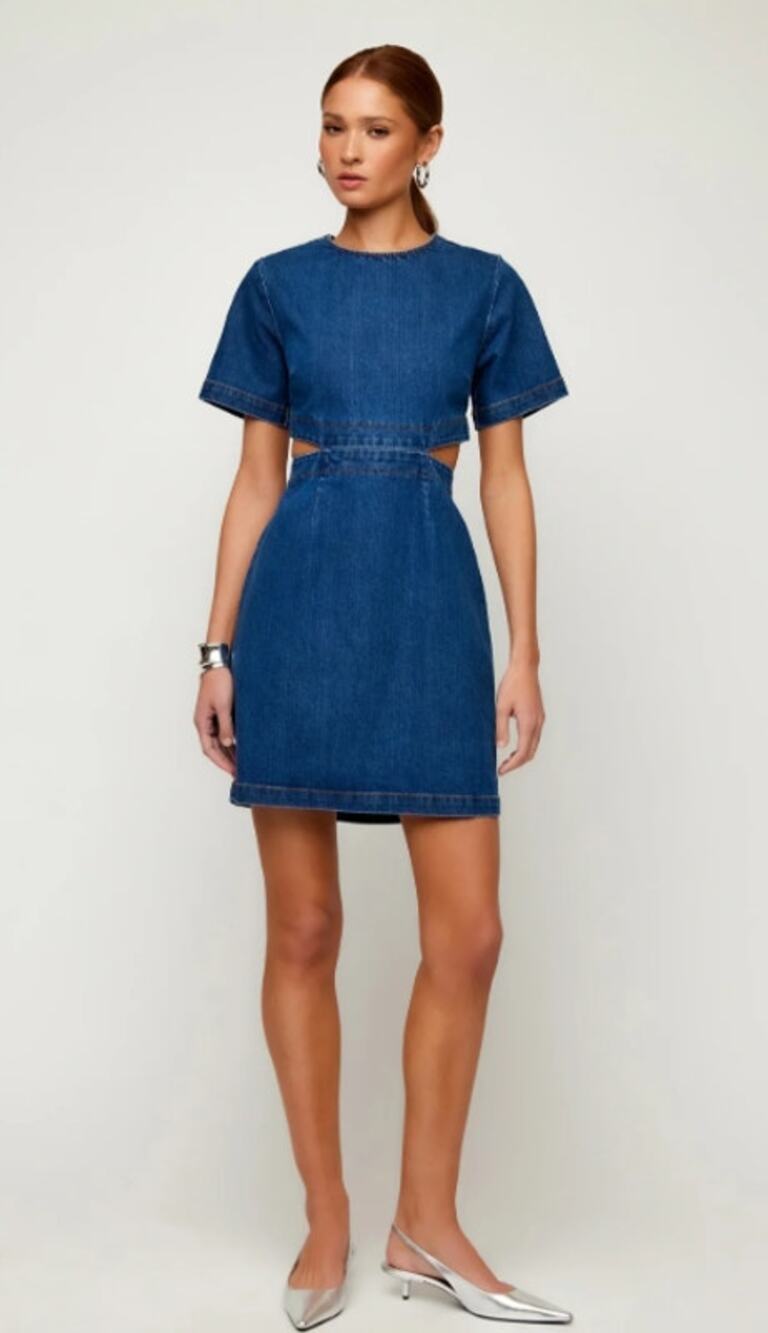 Fifteen Twenty "Remy" Denim Cutout Mini Dress Size M. NWOT